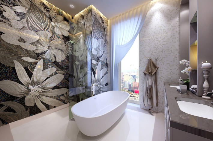 дизайн интерьера ванной комнаты и санузла